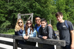 Students explore Dachau to learn more about its history.